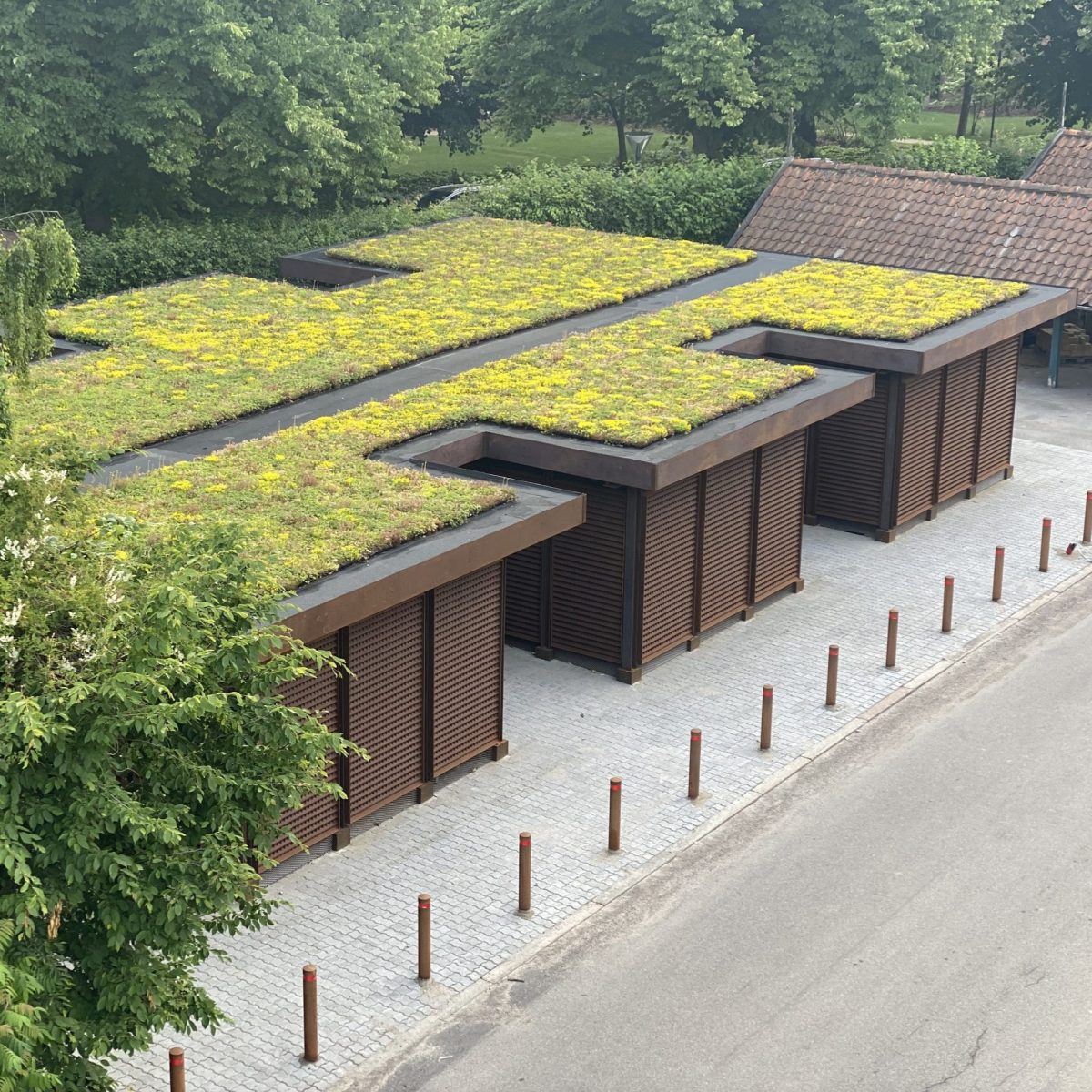 Gasdepot ved sygehus i København, som står på skruefundamenter